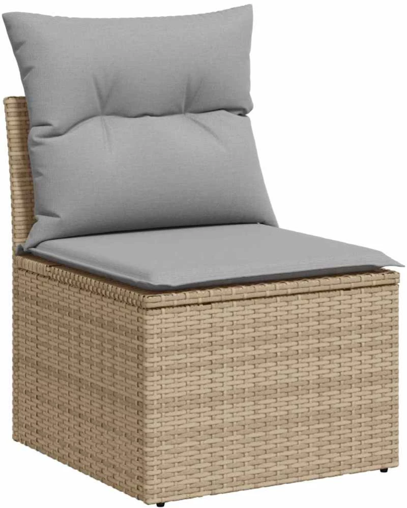 vidaXL Σετ Σαλονιού Κήπου 9 pcs Beige, ανοιχτό γκρι Μεγάλο