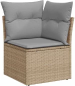 vidaXL Σετ Σαλονιού Κήπου 9 pcs Beige, ανοιχτό γκρι Μεγάλο