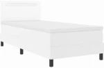 vidaXL κρεβάτι με ανάρτηση , στρώμα σε λευκό, 90x200 εκ., ψεύτικο δέρμα.