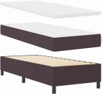 vidaXL Box Spring Κρεβάτι με Στρώμα & Πάγκο Σκούρο Καφέ 80x200 εκ Ύφασμα