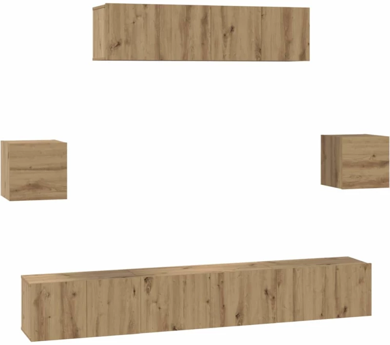 vidaXL Σετ επίπλου τηλεόρασης 7 pcs artisan δρυς 80 x 30 x 30 εκ