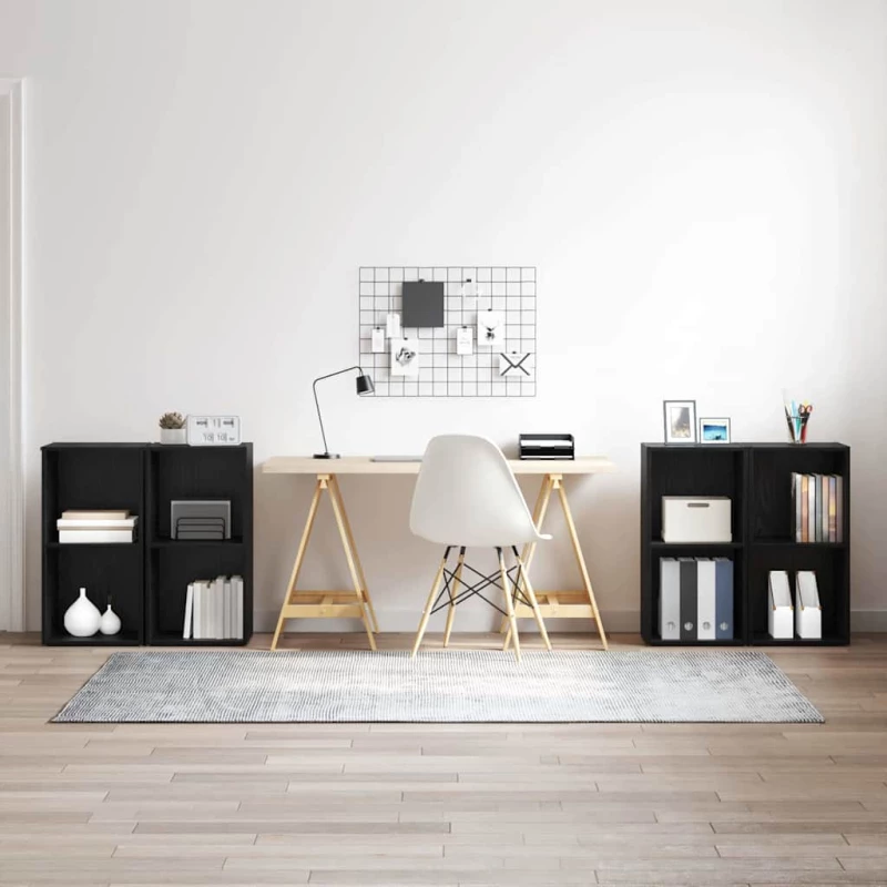 vidaXL Σετ επίπλου τηλεόρασης 4 pcs Μαύρη Δρυς 72 x 35 x 36.5 cm
