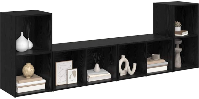 vidaXL Σετ επίπλου τηλεόρασης 4 pcs Μαύρη Δρυς 72 x 35 x 36.5 cm