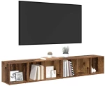 vidaXL Σετ επίπλου τηλεόρασης 2 pcs Παλιό Ξύλο 37 x 35 x 107 εκ