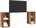 vidaXL Σετ επίπλου τηλεόρασης 2 pcs Παλιό ξύλο 72 x 35 x 36.5 cm