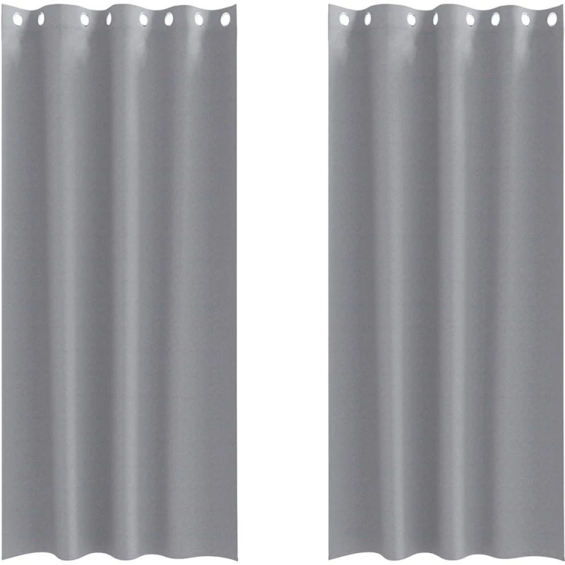 vidaXL Κουρτίνες 2 pcs Ανοιχτό γκρι 260 x 140 εκ. Πολυεστέρας