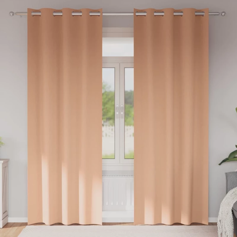 vidaXL Κουρτίνες 2 pcs Ανοιχτό καφέ 260 x 140 εκ. Πολυεστέρας