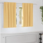 vidaXL Κουρτίνες με κουρτίνες 2 pcs Μπεζ 140 x 140 cm Πολυεστέρας