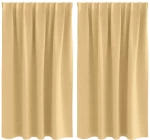 vidaXL Κουρτίνες με κουρτίνες 2 pcs Μπεζ 140 x 140 cm Πολυεστέρας