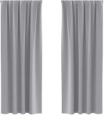 vidaXL Κουρτίνες 2 pcs Ανοιχτό γκρι 245 x 140 εκ. Πολυεστέρας