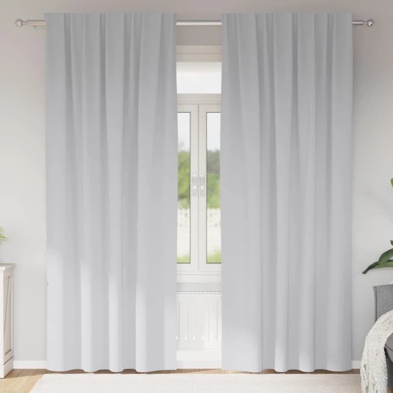 vidaXL Κουρτίνες 2 pcs Ανοιχτό Γκρι 260 x 140 εκ. Πολυεστέρας