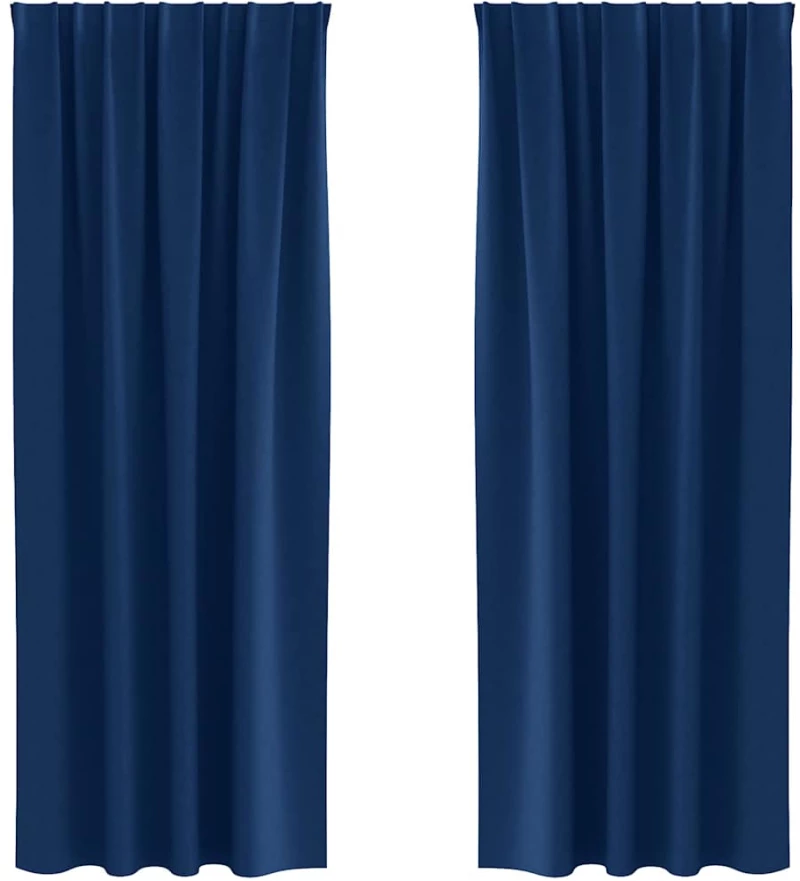 vidaXL Κουρτίνες 2 pcs Σκούρο Μπλε 260 x 140 εκ. Πολυεστέρας