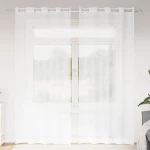 vidaXL Κουρτίνες με κουρτίνες 2 pcs Λευκό 140 x 245 εκ. Πολυεστέρας