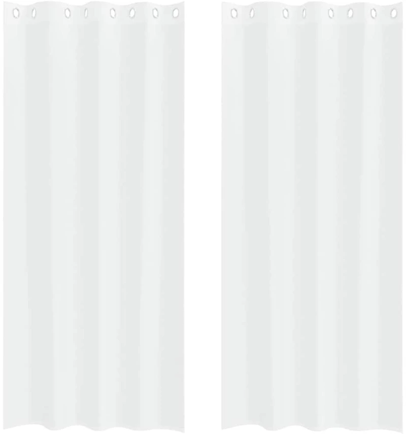 vidaXL Κουρτίνες με κουρτίνες 2 pcs Λευκό 140 x 245 εκ. Πολυεστέρας
