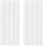 vidaXL Κουρτίνες με κουρτίνες 2 pcs Λευκό 140 x 245 εκ. Πολυεστέρας
