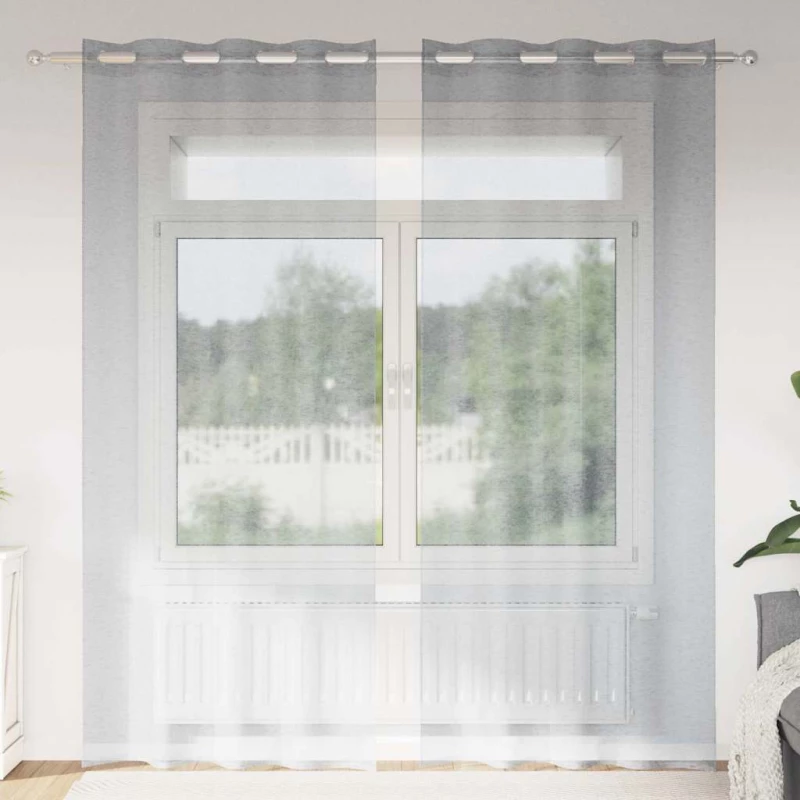 vidaXL Κουρτίνες 2 pcs Σκούρο γκρι 140 x 245 εκ. Πολυεστέρας