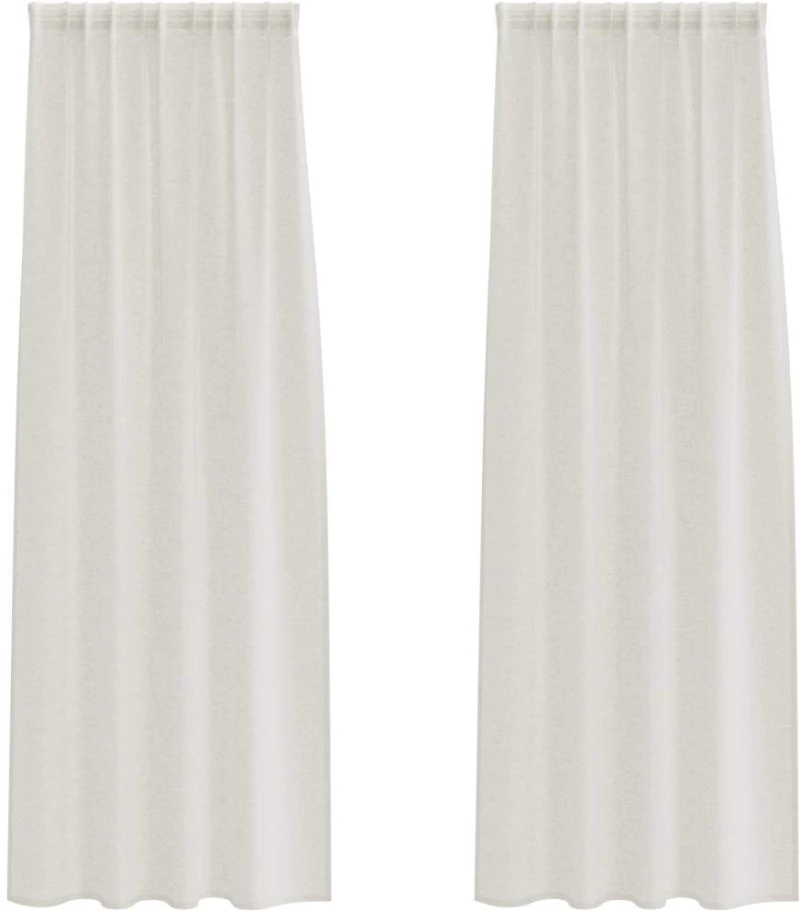 vidaXL Κουρτίνες με κουρτίνες 2 pcs Κρεμ 140 x 245 εκ. Πολυεστέρας