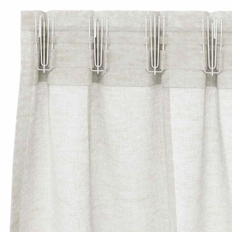 vidaXL Κουρτίνες με κουρτίνες 2 pcs Κρεμ 140 x 245 εκ. Πολυεστέρας
