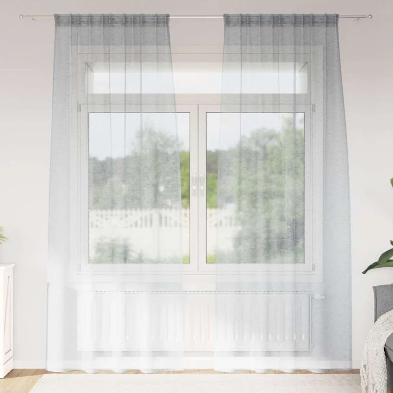 vidaXL Κουρτίνες 2 pcs Σκούρο γκρι 140 x 245 εκ. Πολυεστέρας