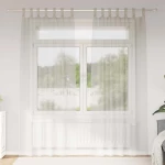 vidaXL Κουρτίνες με κουρτίνες 2 pcs Κρεμ 140 x 245 εκ. Πολυεστέρας