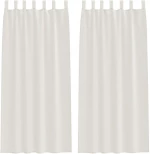 vidaXL Κουρτίνες με κουρτίνες 2 pcs Κρεμ 140 x 245 εκ. Πολυεστέρας