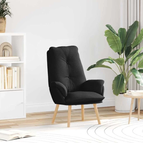 vidaXL Ξαπλωτή πολυθρόνα Μαύρο Ύφασμα