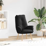 vidaXL Ξαπλωτή πολυθρόνα Μαύρο Ύφασμα