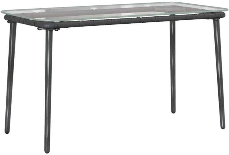 vidaXL Τραπέζι Κήπου Μαύρο 80 x 40 x 45 εκ. Πολυ ράταν