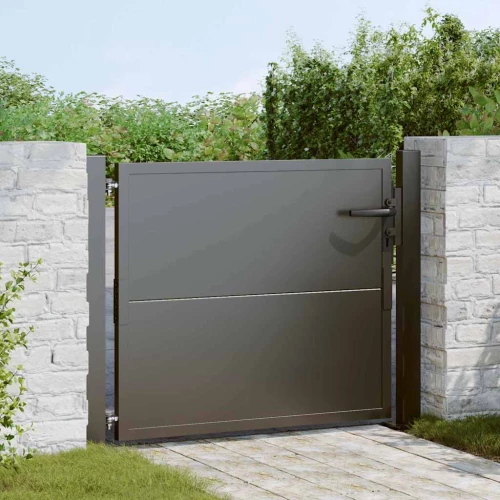 vidaXL Πύλη Κήπου Μαύρο 100 x 100 cm Ατσάλι με Επικάλυψη Πούδρας