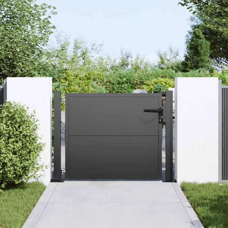 vidaXL Πύλη Κήπου Μαύρο 100 x 100 cm Ατσάλι με Επικάλυψη Πούδρας