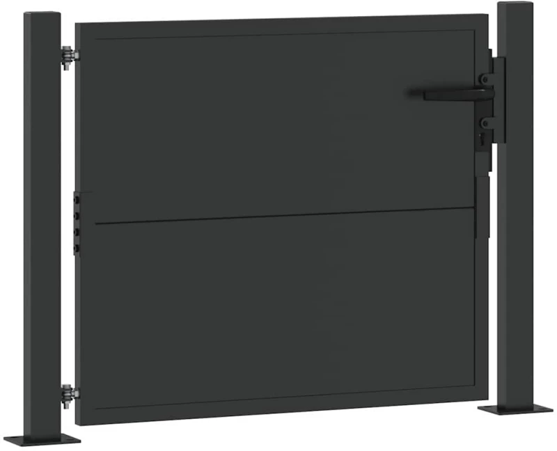 vidaXL Πύλη Κήπου Μαύρο 100 x 100 cm Ατσάλι με Επικάλυψη Πούδρας