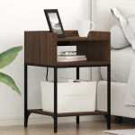 vidaXL Κομοδίνο με ράφι Καφέ δρυς 40 x 40 x 61 εκ Επεξεργασμένο ξύλο