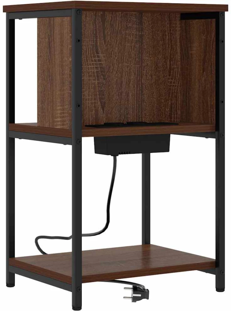 vidaXL Κομοδίνο με ράφι Καφέ δρυς 40 x 40 x 61 εκ Επεξεργασμένο ξύλο