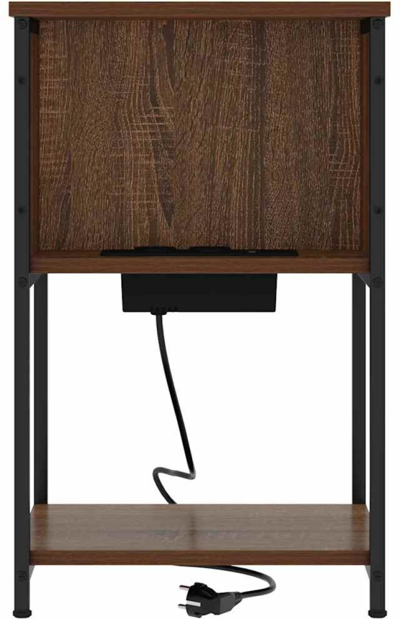 vidaXL Κομοδίνο με ράφι Καφέ δρυς 40 x 40 x 61 εκ Επεξεργασμένο ξύλο