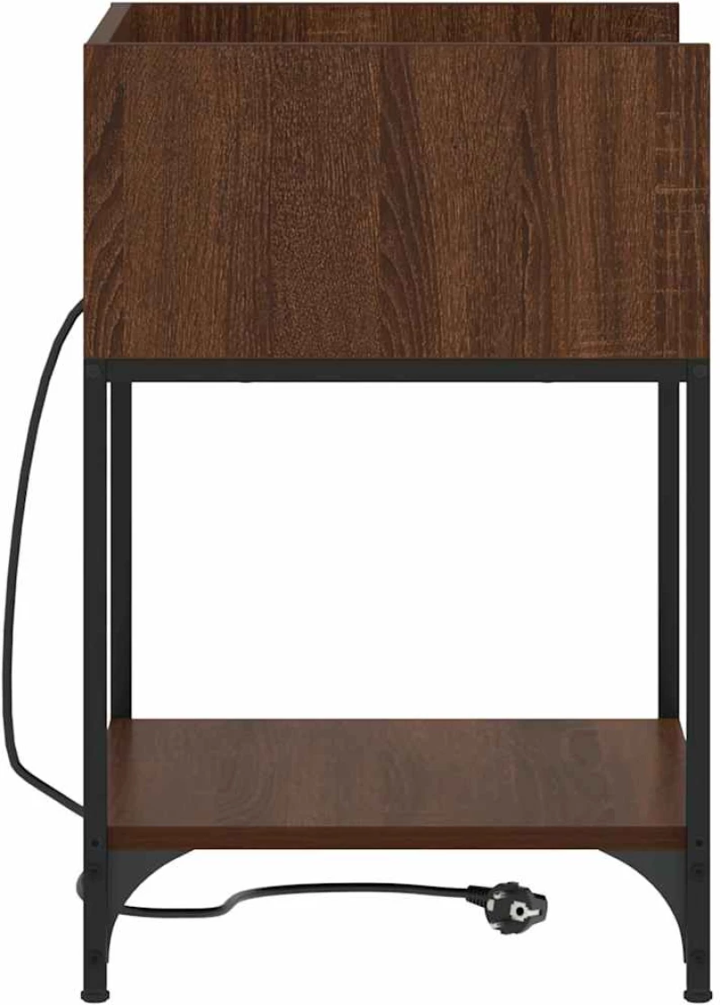 vidaXL Κομοδίνο με ράφι Καφέ δρυς 40 x 40 x 61 εκ Επεξεργασμένο ξύλο