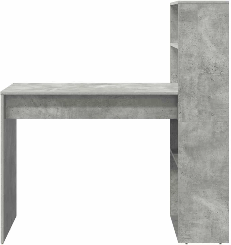 vidaXL Γραφείο με αποθήκευση Γκρι Σκυρόδεμα 113x54x120 εκ. Επεξεργασμένο Ξύλο