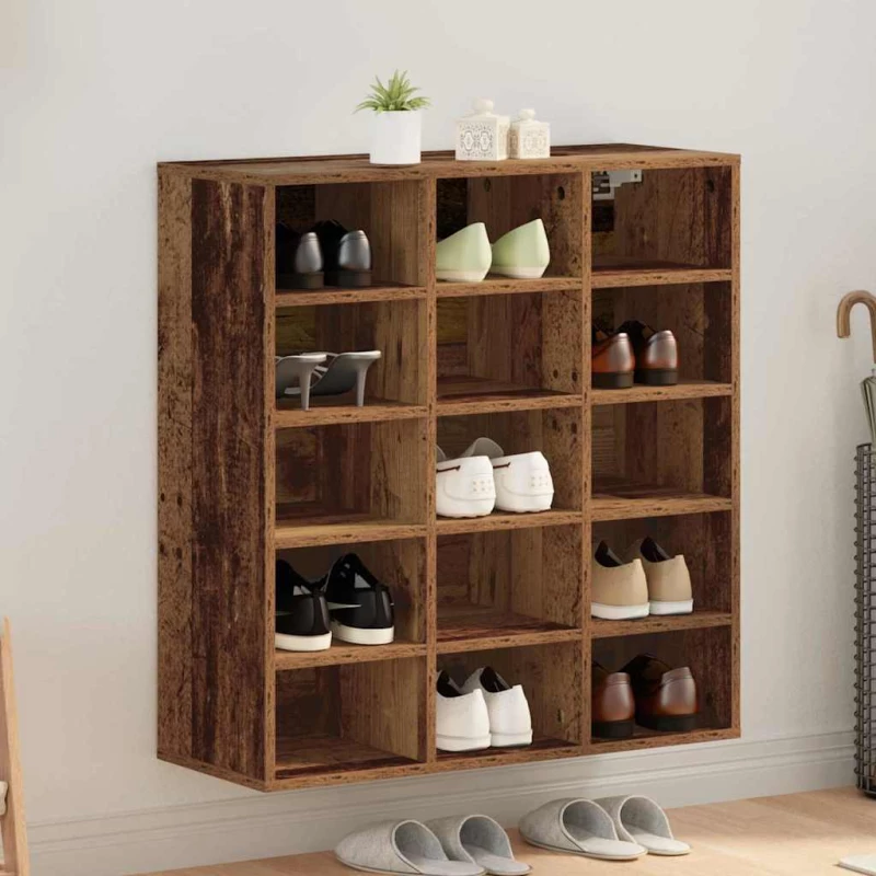 vidaXL Ντουλάπα Παπουτσιών Παλαιό ξύλο 103x30x51 εκ Επεξεργασμένο ξύλο