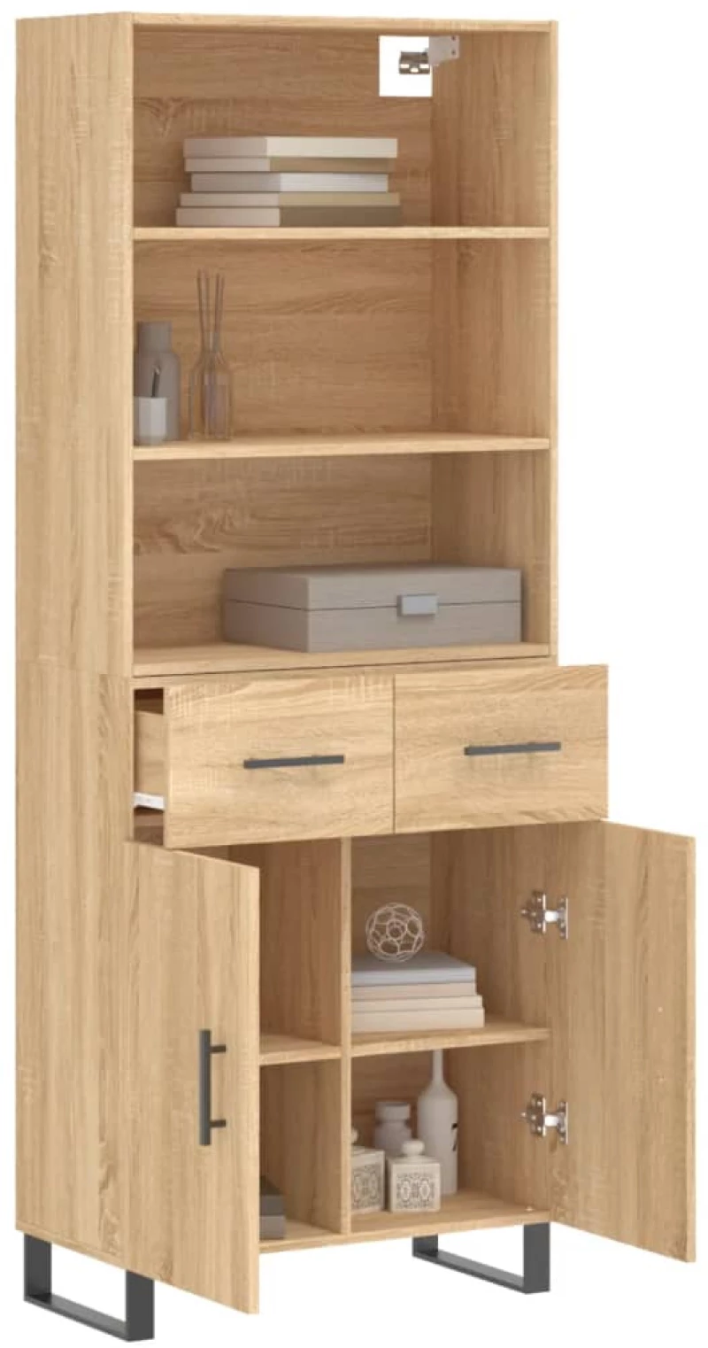 vidaXL Ντουλάπι Sonoma δρυς 69,5 x 34 x 180 εκ. από Επεξεργασμένο Ξύλο