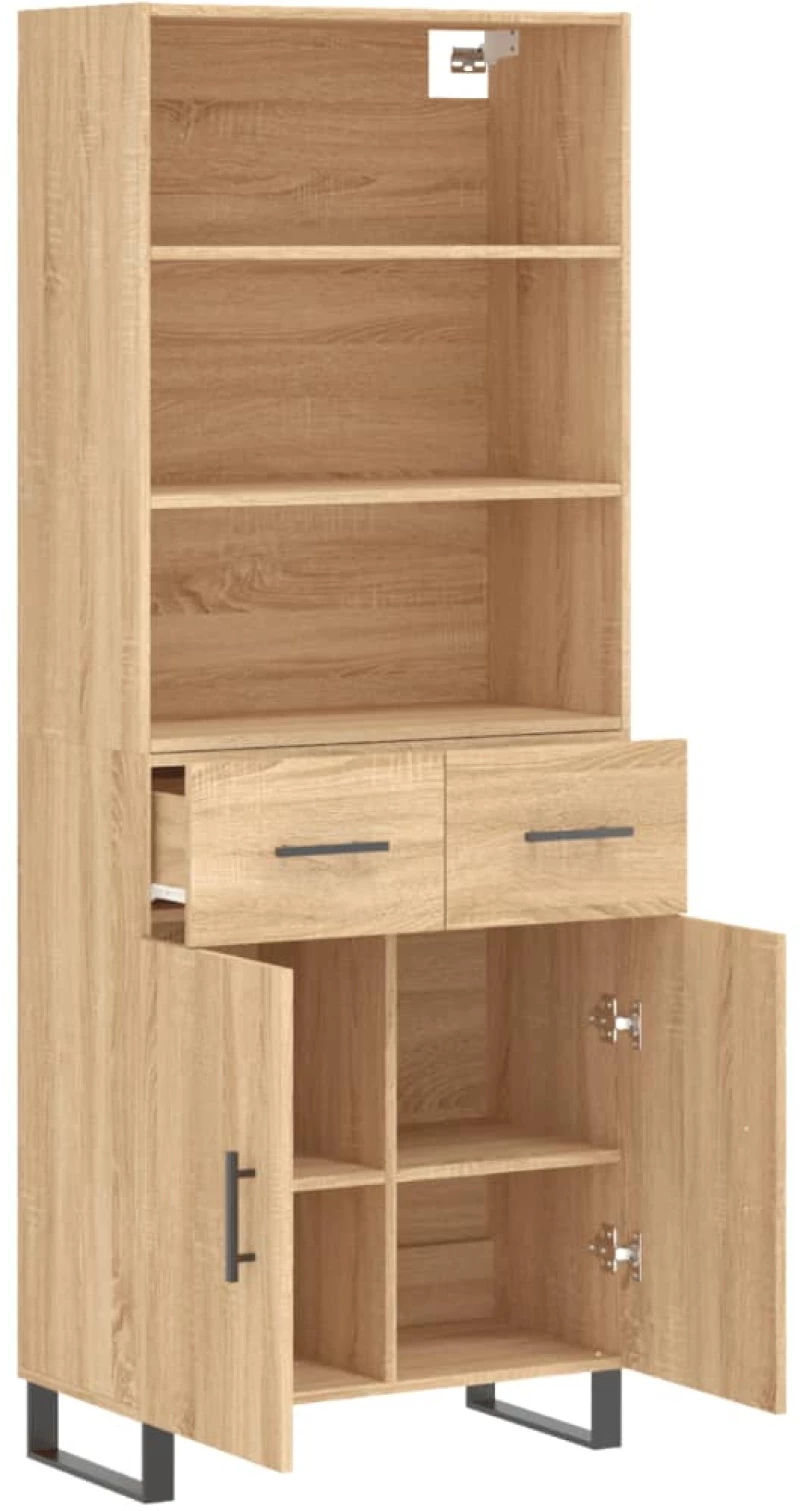 vidaXL Ντουλάπι Sonoma δρυς 69,5 x 34 x 180 εκ. από Επεξεργασμένο Ξύλο
