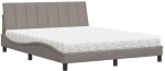 vidaXL Κρεβάτι Taupe 160x200 εκ. Υφασμάτινο