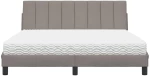 vidaXL Κρεβάτι Taupe 160x200 εκ. Υφασμάτινο