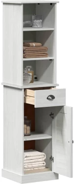 vidaXL Σετ Επίπλων Μπάνιου 2 pcs Καφέ και Λευκό 37 x 34 x 150 εκ