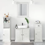 vidaXL Σετ Επίπλων Μπάνιου 3 pcs Λευκό αντικέ 37 x 34 x 110 εκ