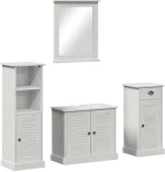 vidaXL Σετ Επίπλων Μπάνιου 3 pcs Λευκό αντικέ 37 x 34 x 110 εκ