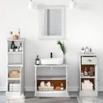 vidaXL Σετ Επίπλων Μπάνιου 3 pcs Λευκό αντικέ 37 x 34 x 110 εκ