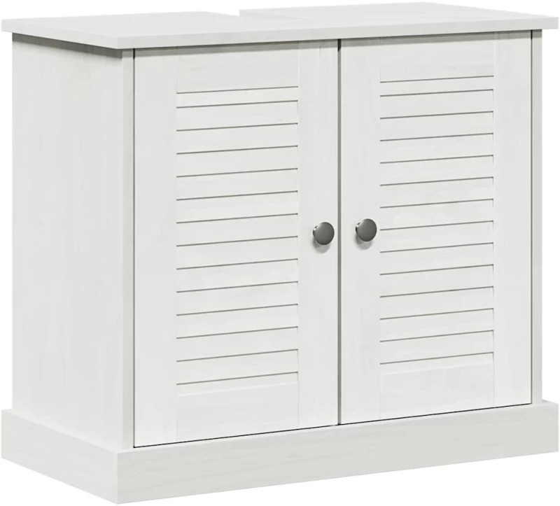 vidaXL Σετ Επίπλων Μπάνιου 3 pcs Λευκό αντικέ 37 x 34 x 110 εκ
