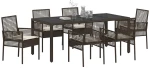 vidaXL Σέτ φαγητού για κήπο 7 pcs Καφέ 190 x 90 x 75 cm