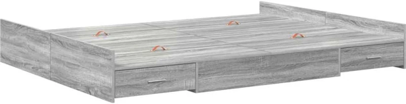 vidaXL Κρεβάτι με αποθηκευτικό χώρο Γκρι sonoma 150 x 200 cm