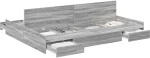 vidaXL Κρεβάτι με αποθηκευτικό χώρο Γκρι sonoma 150 x 200 cm