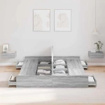 vidaXL Κρεβάτι με αποθηκευτικό χώρο Γκρι sonoma 150 x 200 cm